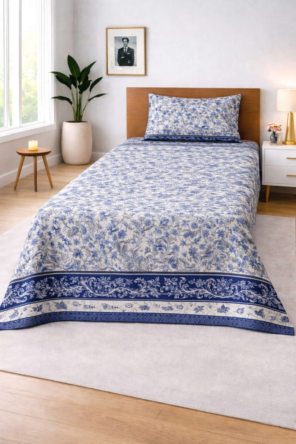 Blue Vintage Garden - Single Bedsheet Set