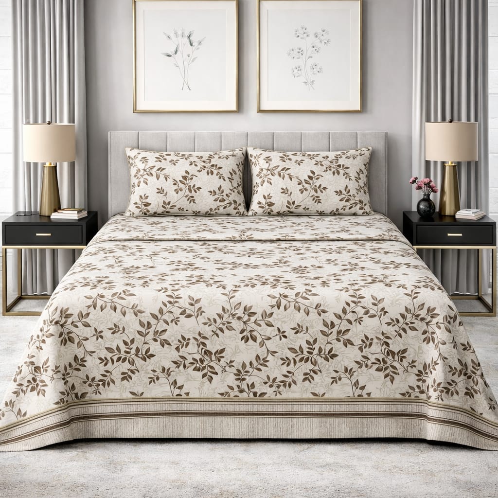 Leafy - King Size Bedsheet Set