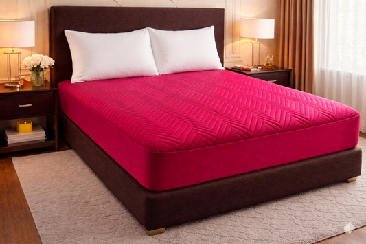 Quilted Waterproof Mattress Cover - Maroon