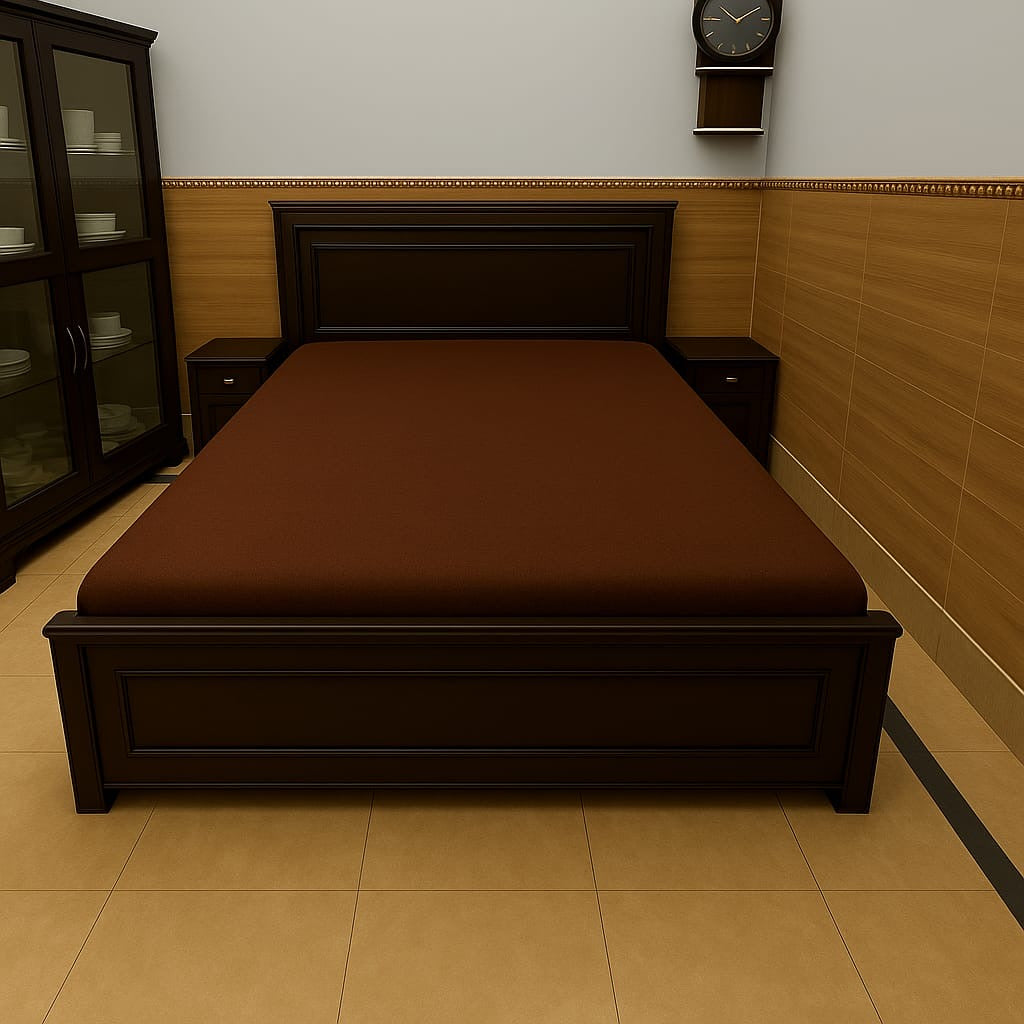 Dark Brown-Terry Cotton Mattress Cover