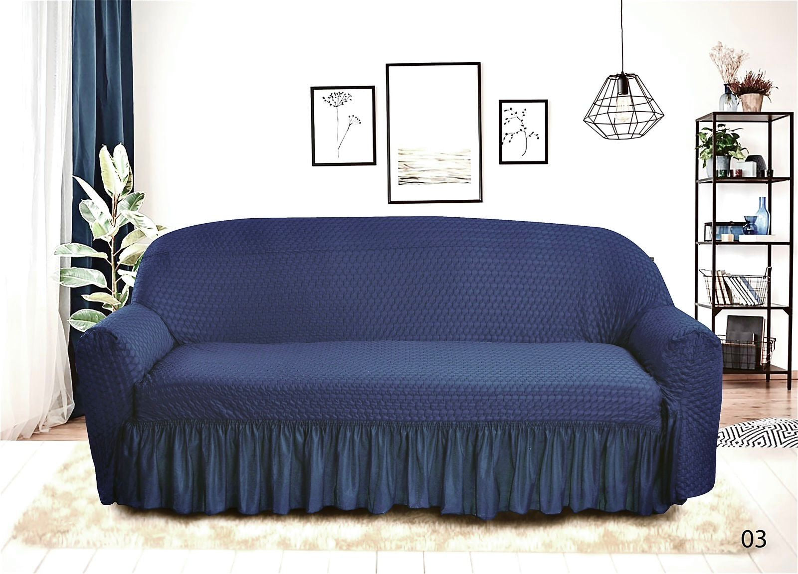 Dark Blue-Sofa Cover Set