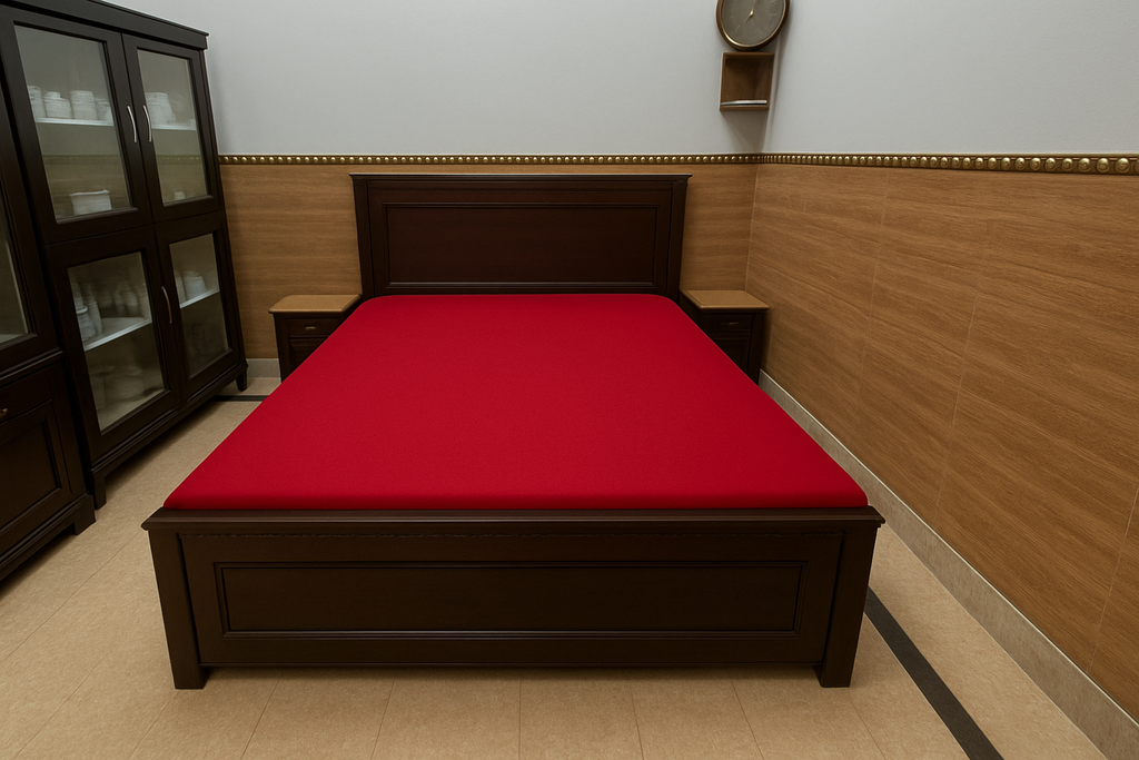 Maroon-Terry Cotton Mattress Cover