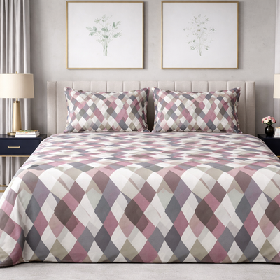 Blush Diamond - Pure Cotton king Size Bedsheet Set