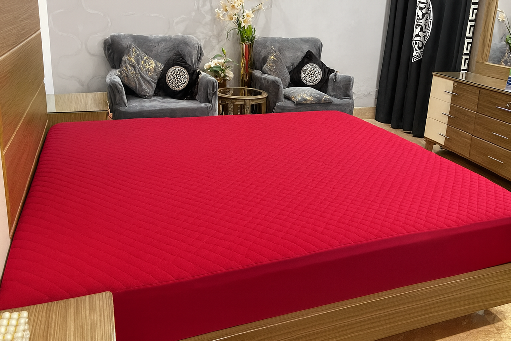 Quilted Waterproof Mattress Cover - Maroon