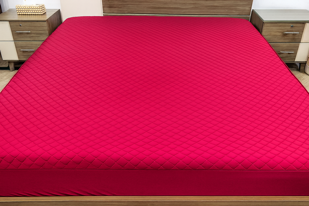 Quilted Waterproof Mattress Cover - Maroon