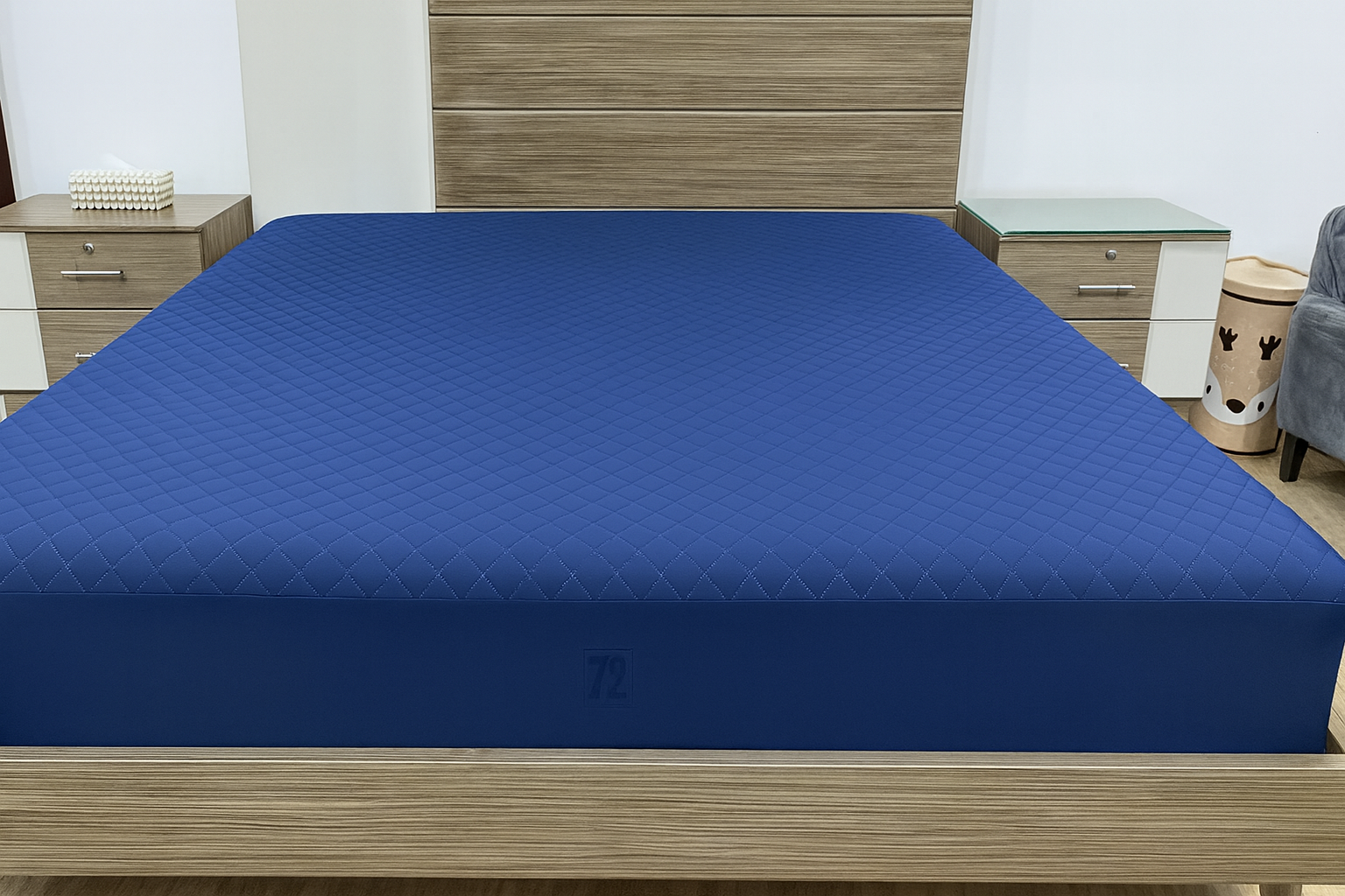 Quilted Waterproof Mattress Cover - Dark Blue