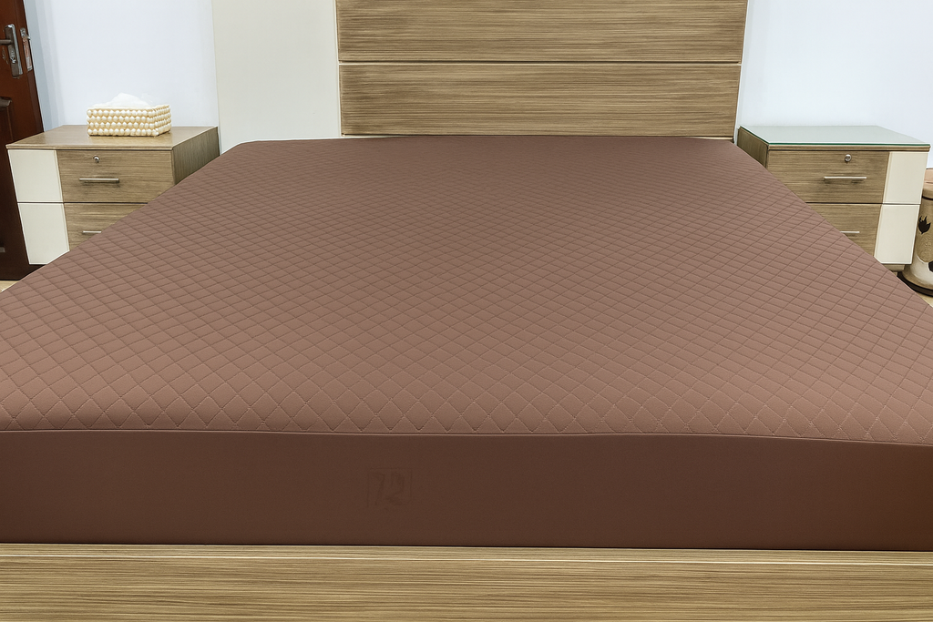 Quilted Waterproof Mattress Cover - Dark Brown