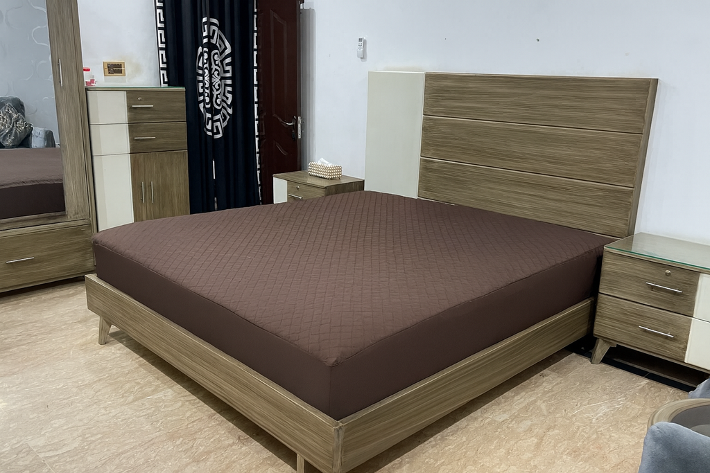 Quilted Waterproof Mattress Cover - Dark Brown