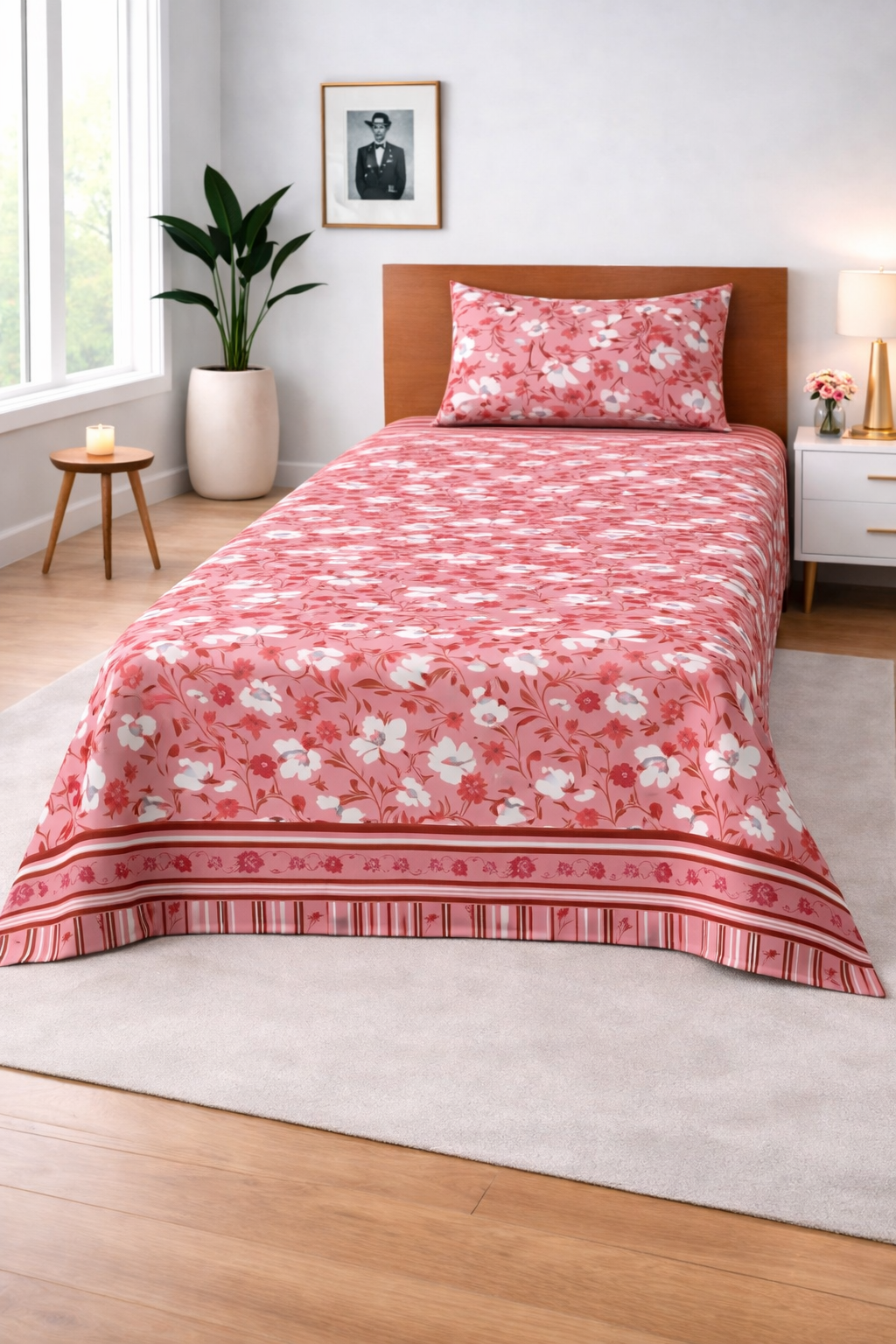 Coral Blossom - Single Bedsheet Set