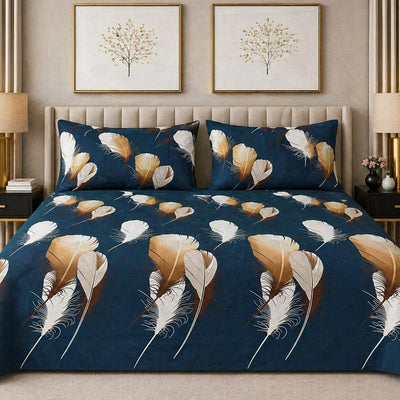 Feather Elegance - King Size Bedsheet Set