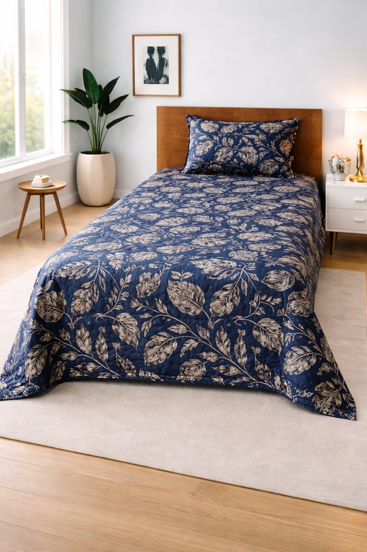 Midnight Leaf - Single Bedsheet Set