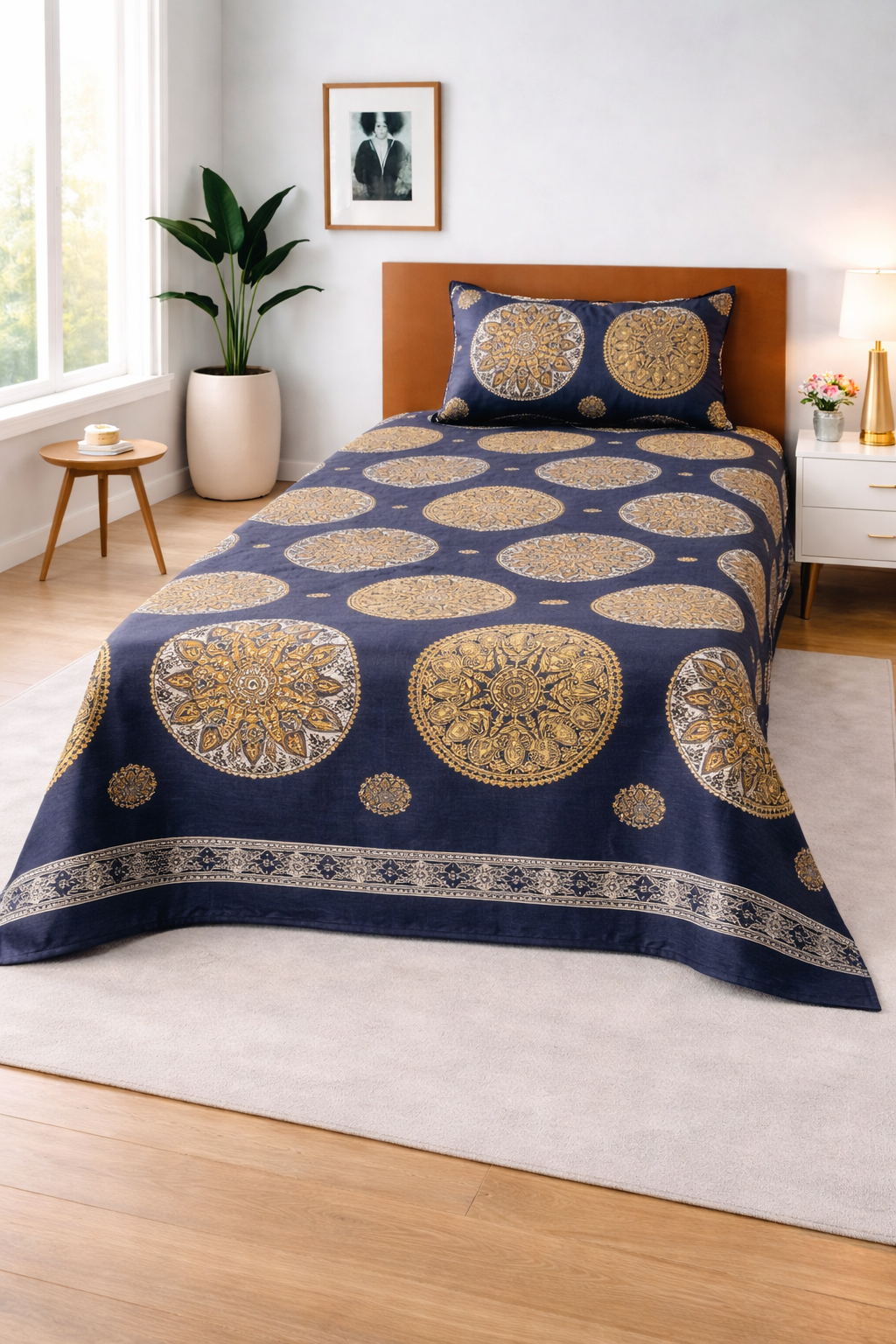 Royal Mandala Navy - Single Bedsheet Set