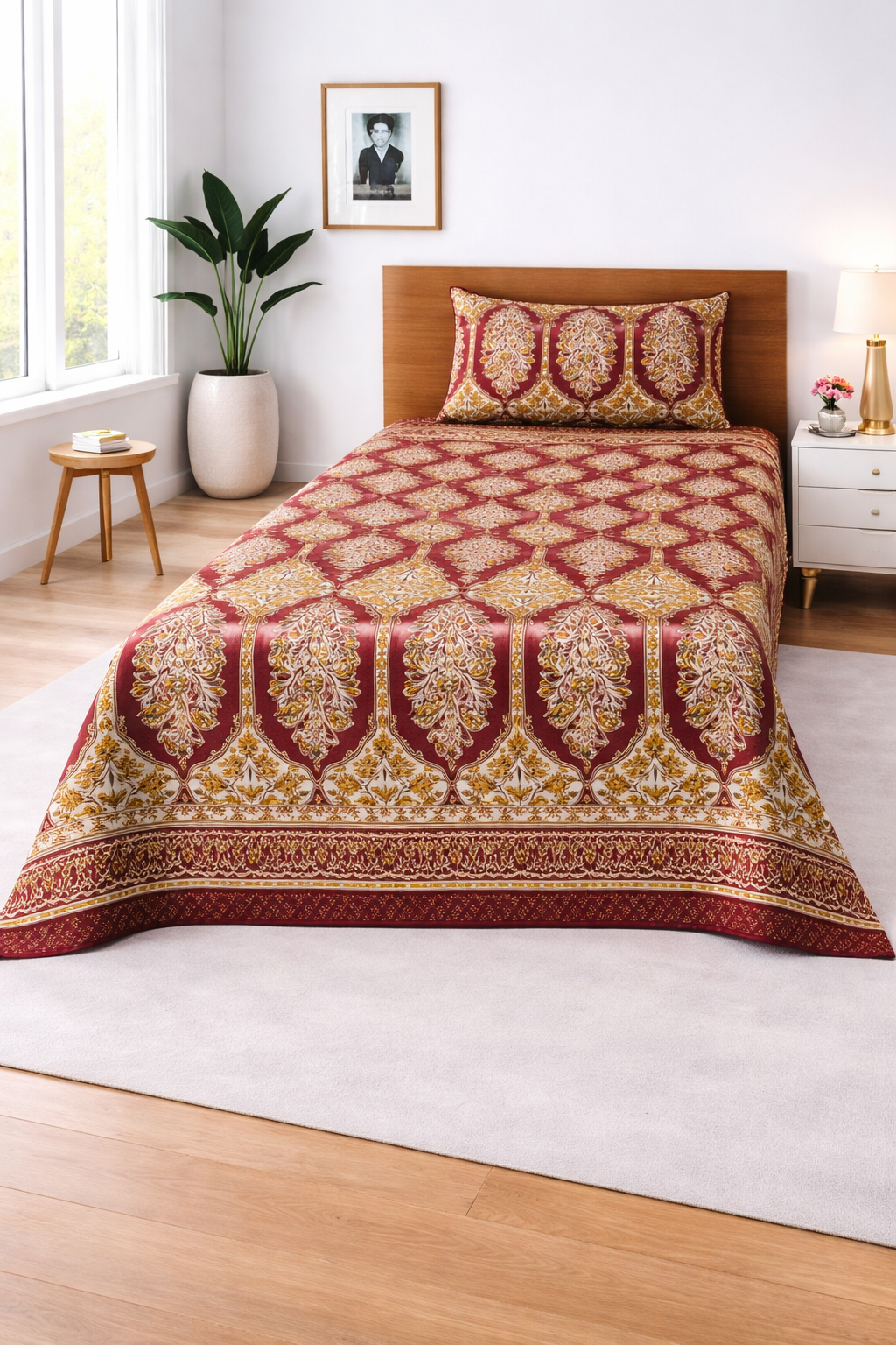 Royal Marigold Red - Single Bedsheet Set