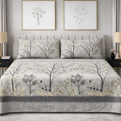 Silver Forest  - King Size Bedsheet Set