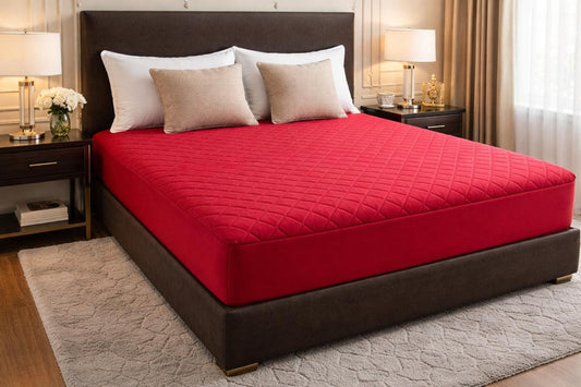Quilted Waterproof Mattress Cover - Maroon