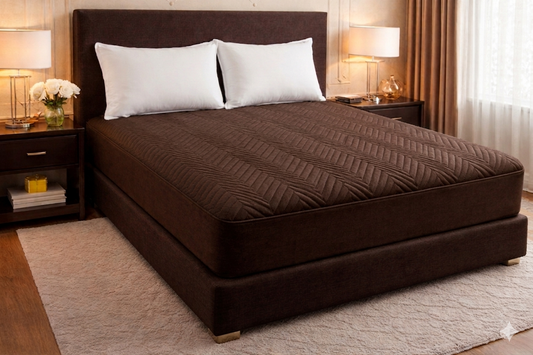 Quilted Waterproof Mattress Cover - Dark Brown