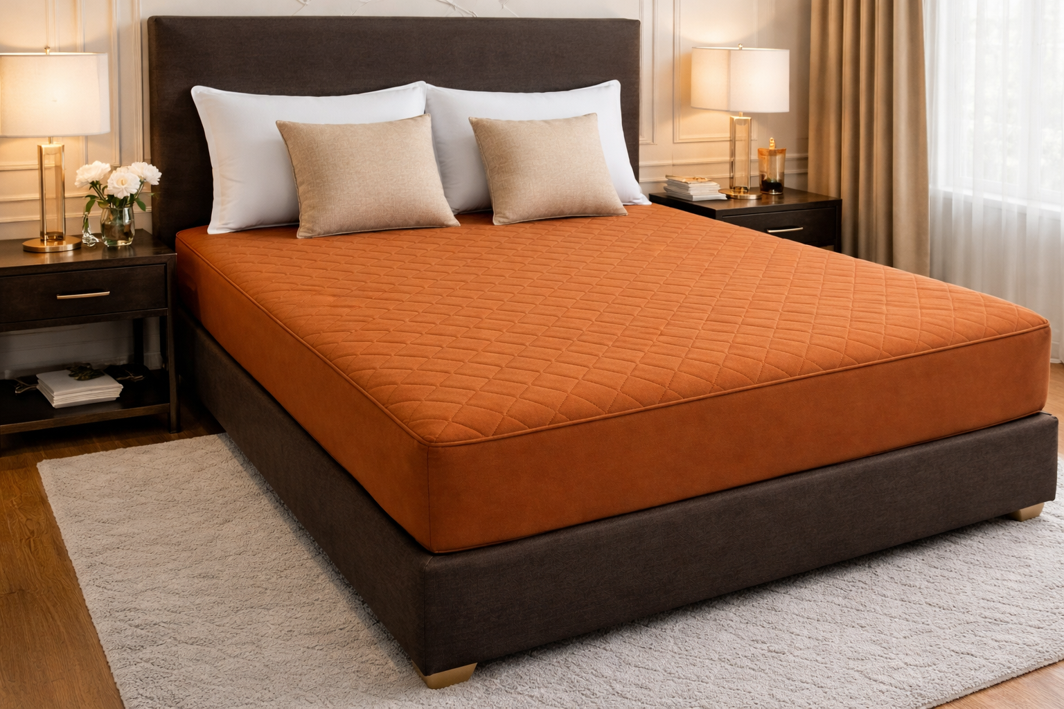 Quilted Waterproof Mattress Cover - Copper
