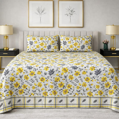 Sunny Blossom - King Size Bedsheet Set